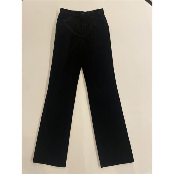 Ralph Lauren Purple Label Women’s Black Velvet Pants 8 Slim High Rise Trousers 8 - Picture 7 of 11